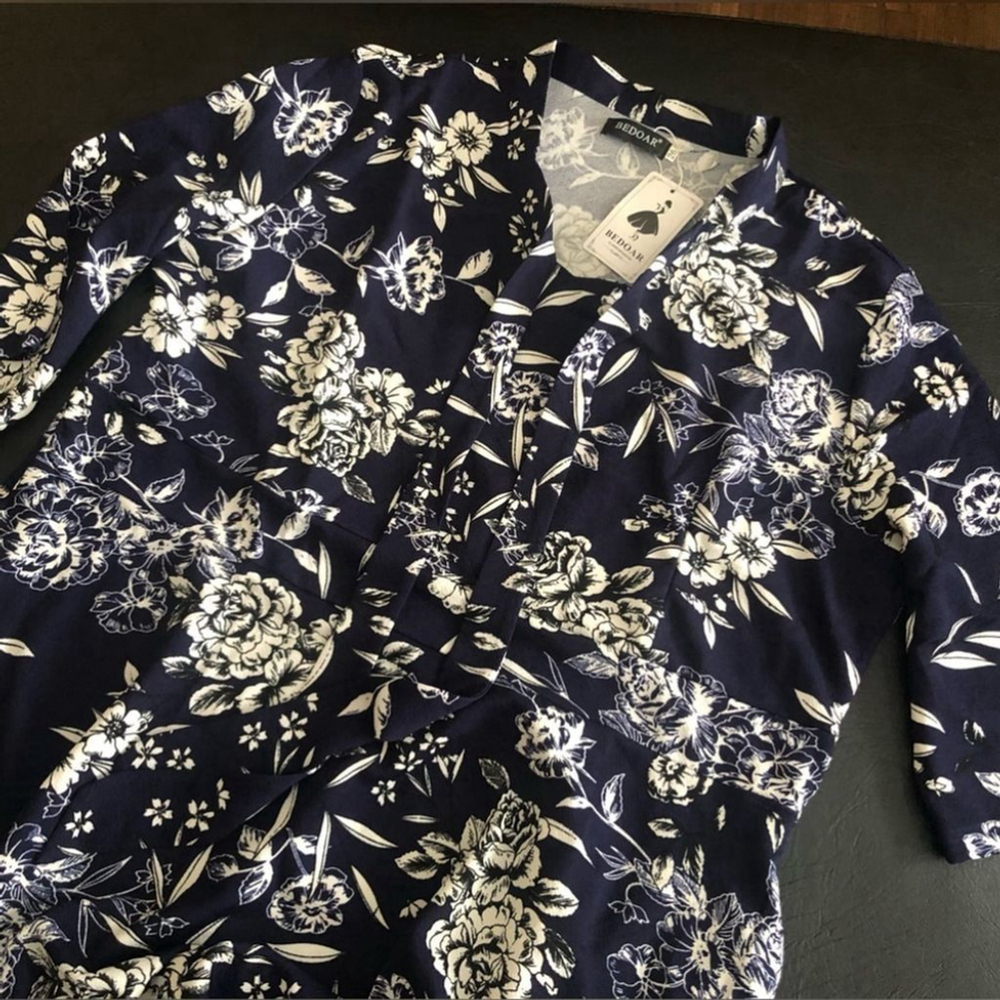 BEDOAR Floral Midi Dress Tie Front Size 26W NWT - Picture 7 of 7